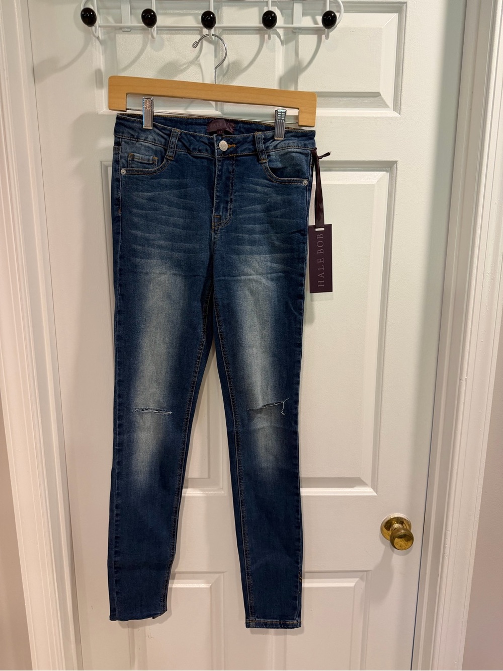 NWT Hale Bob Skinny Distressed Jeans Sz 27